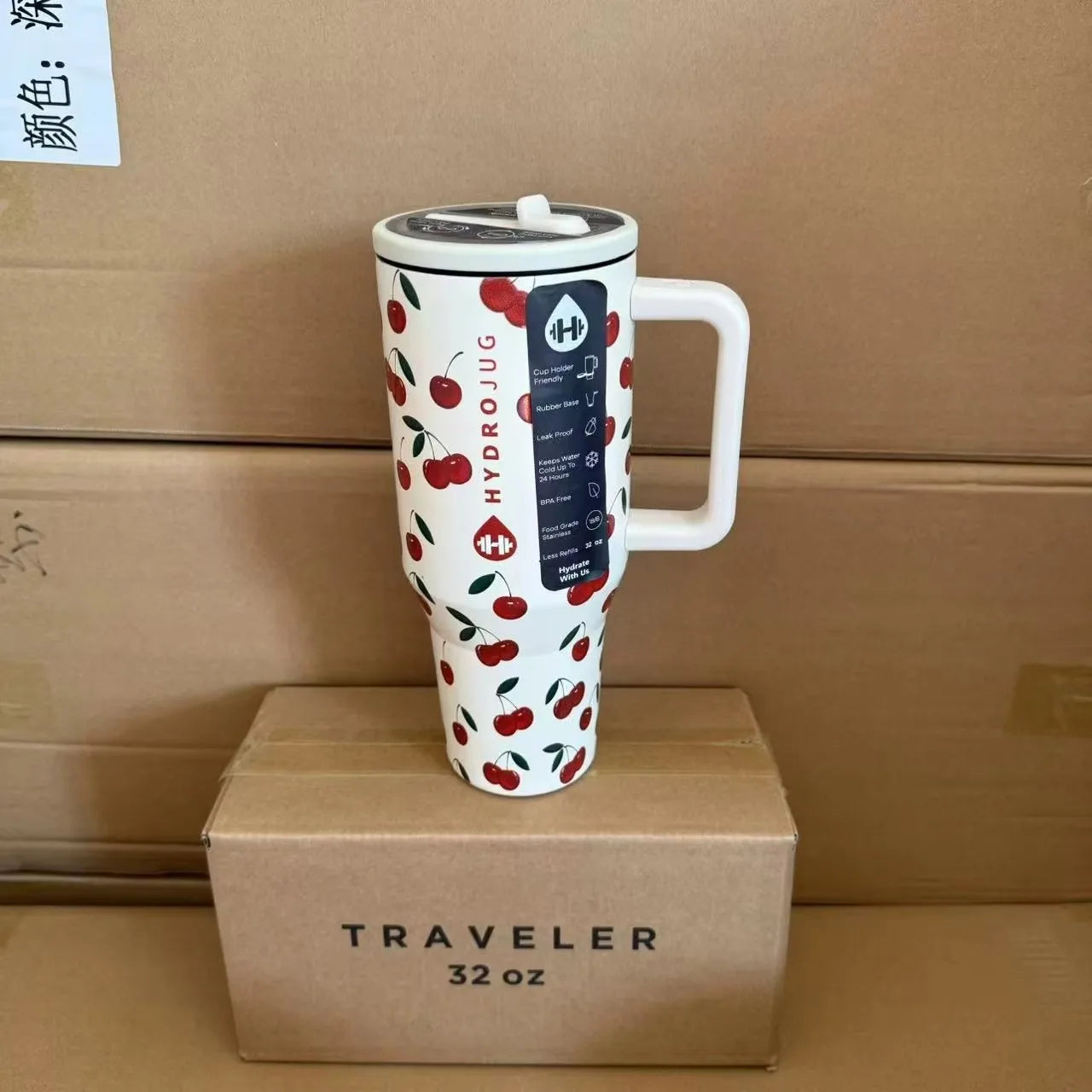 HydroJug 32oz/40oz Traveler Tumbler — Stainless Steel Vacuum Insulated Car Mug with Straw Lid & Double Wall Thermal Iced Design