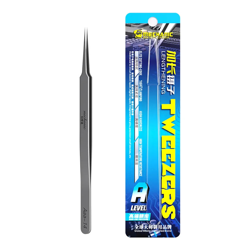 MECHANIC AAA-14/AAA-15 Stainless Steel Ultra Fine Tweezers – High Hardness Precision Tool for SMD, PCB & BGA Motherboard Repair
