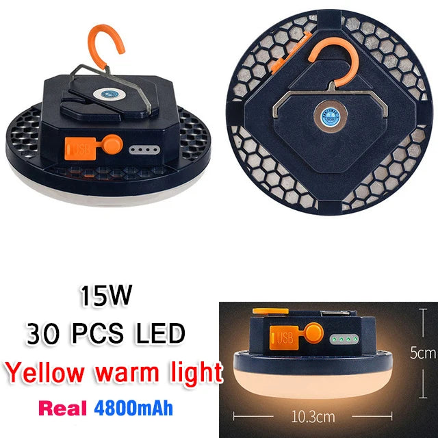 13500mAh 60W Rechargeable LED Camping Lantern β Portable Strong Light Flashlight with Magnet, Ultra Bright Tent & Work Repair Lighting for Outdoor Use