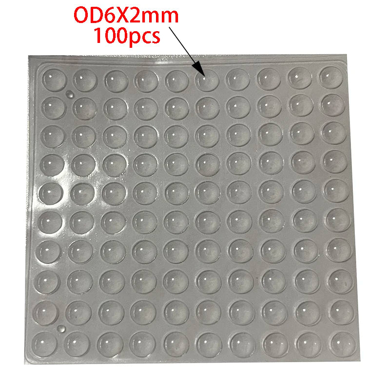 100-Piece Silicone Anti-Slip Bumper Pads - Soft Rubber Furniture Feet, Cabinet Cushions, and Drawer Door Protectors