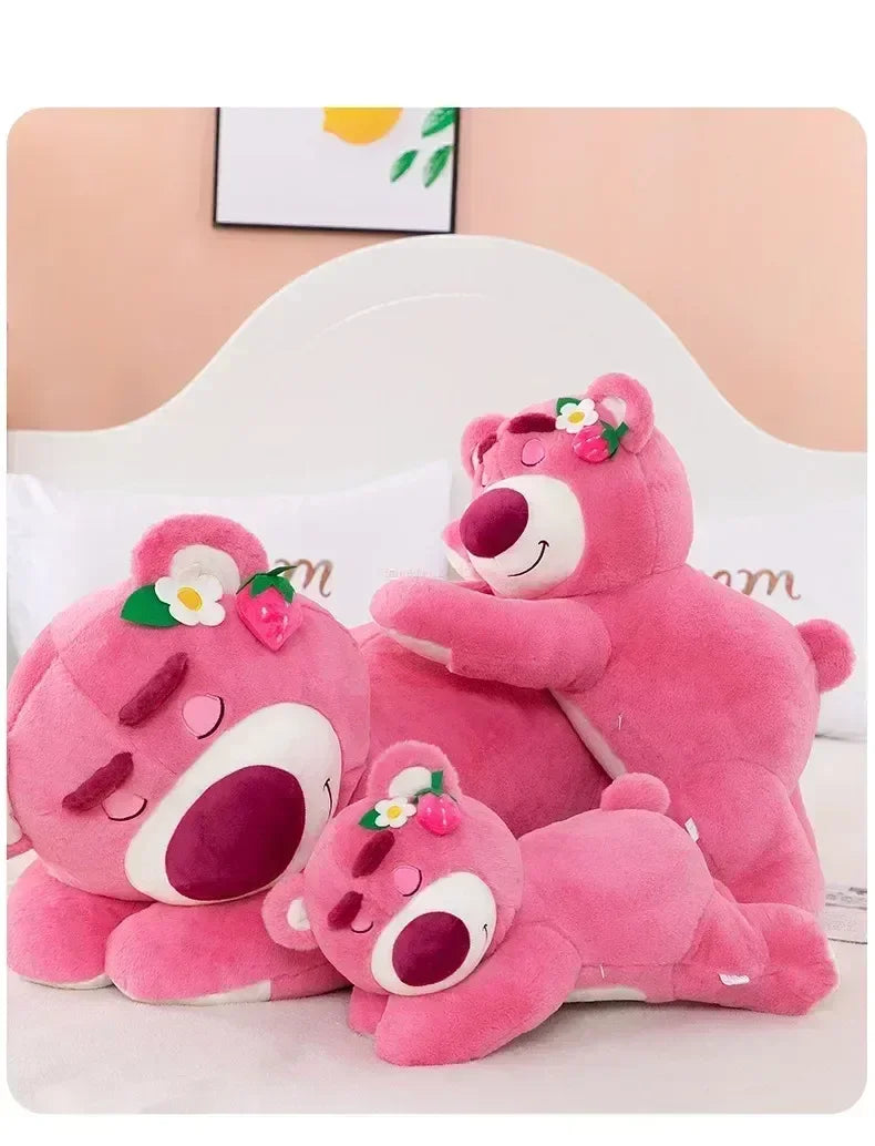 Disney Toy Story Lotso Plush – 90cm Cute Strawberry Bear Sofa Pillow, Stuffed Toy Gift for Kids and Girls