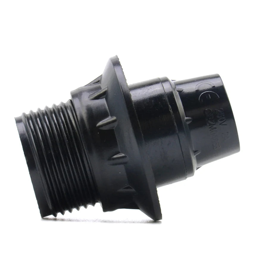 Black E27 Bakelite Lamp Holder - Self-Locking LED Light Bulb Socket with 4A 250V Rating