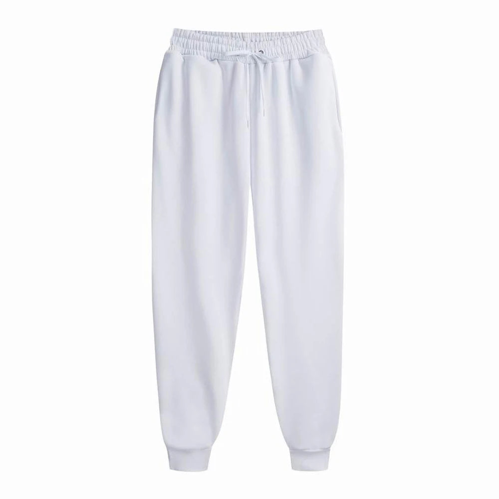 Men's Sweatpants - Spring Autumn Fleece Sport Pants with Drawstring & Pockets, Oversized Casual Trousers