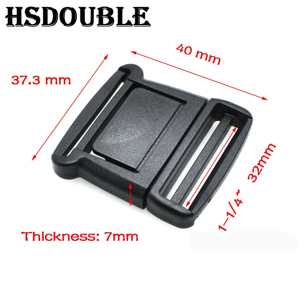 10pcs Black Plastic Center Release Buckle Set β Durable Outdoor Bag & Luggage Fastener Accessories for Travel & Student Bags