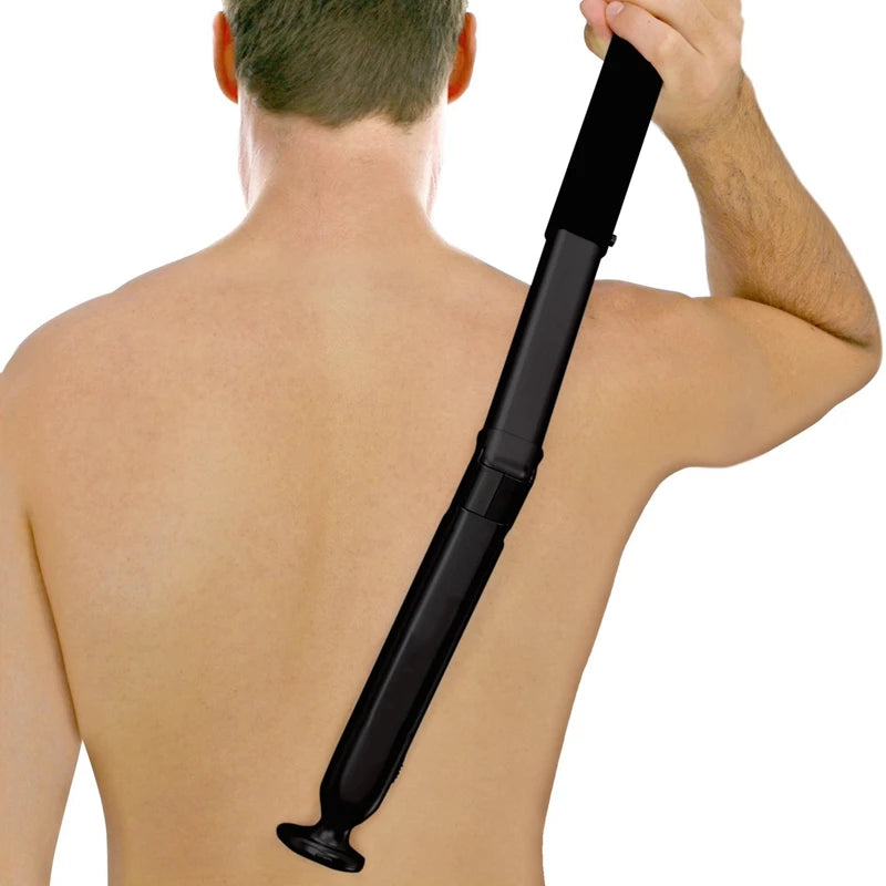Long Handle Waterproof Men’s Back Shaver — USB Rechargeable Folding Body Hair Trimmer