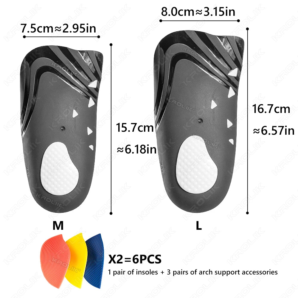 Orthopedic Arch Support Insoles - Lightweight TPU Adjustable Insoles for Flat Feet