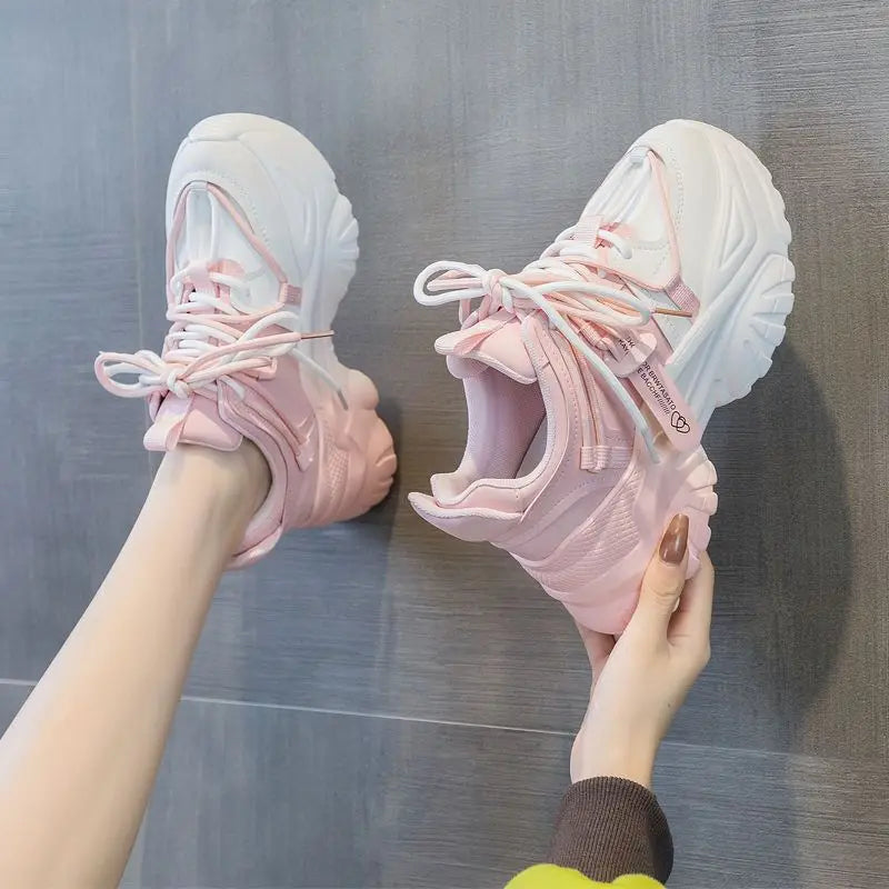 Women's Platform Sneakers - 2024 Spring Fashion Thick Sole Casual Shoes & Tennis Trainers