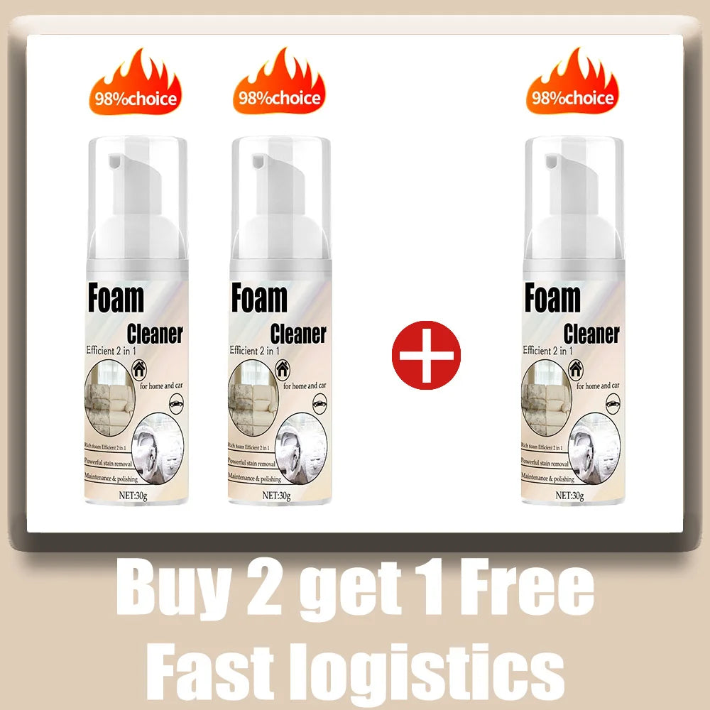 2-in-1 Foaming Car Seat Cleaner - Quick-Dry Fabric Stain Remover for Car Interior Seats