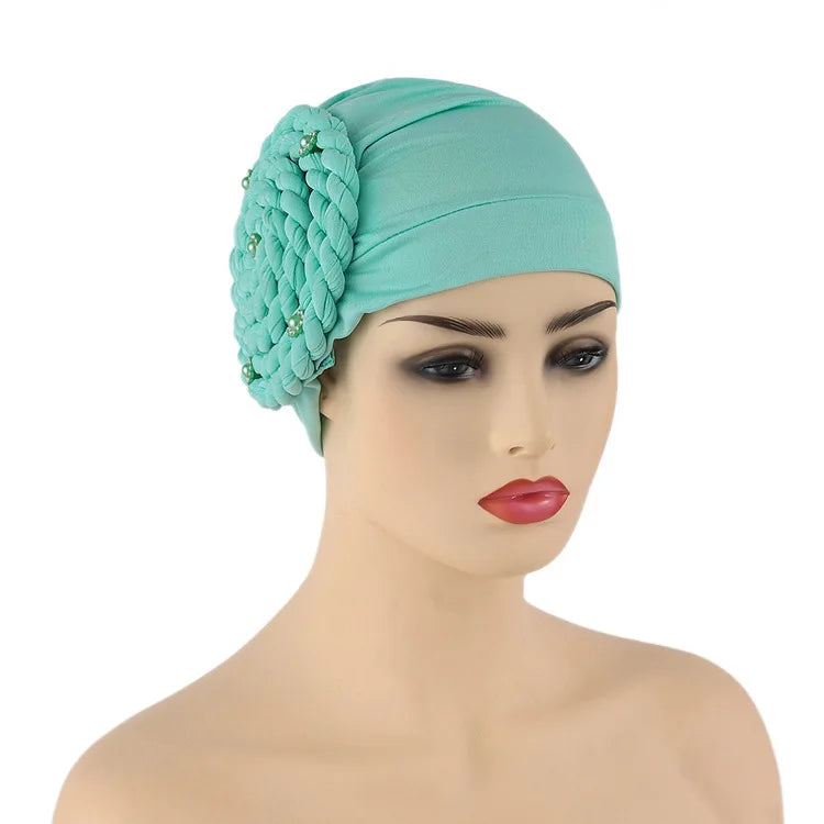 Diamond Braided Turban Hat for Women β Muslim Hijab Bonnet, African Headwrap Cap, Inner Headscarf