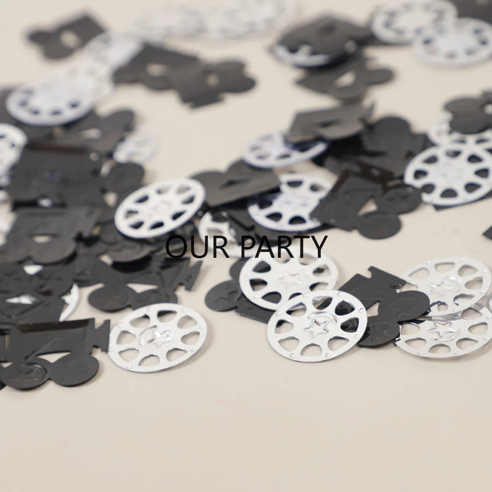Cinema Film Sequin Confetti - 15g Movie-Themed Table Scatter for Film Festivals, Movie Nights, and Birthday Party Decorations