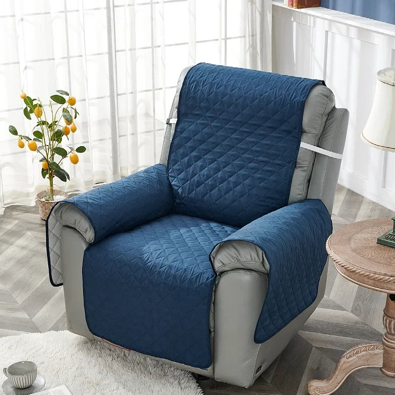 Anti-Slip Recliner Chair Cover β Quilted Solid Color Seat Slipcover, Anti-Wear Armchair Cushion for Living Room Home