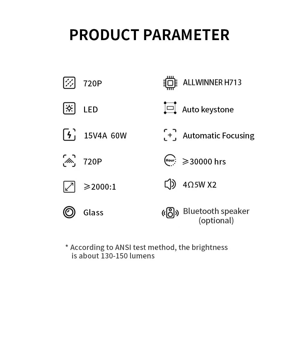 Salange K2 4K Smart Projector - Android 11, Built-in Battery, Bluetooth Speaker, WiFi, Auto Focus & Keystone, Outdoor Movie Ready