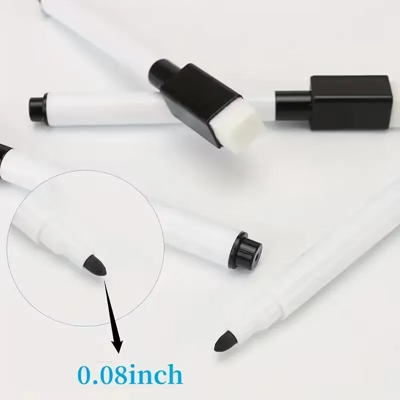 25Pcs Mini Black Dry Erase Markers with Eraser Cap – Whiteboard Markers for Office & School Supplies