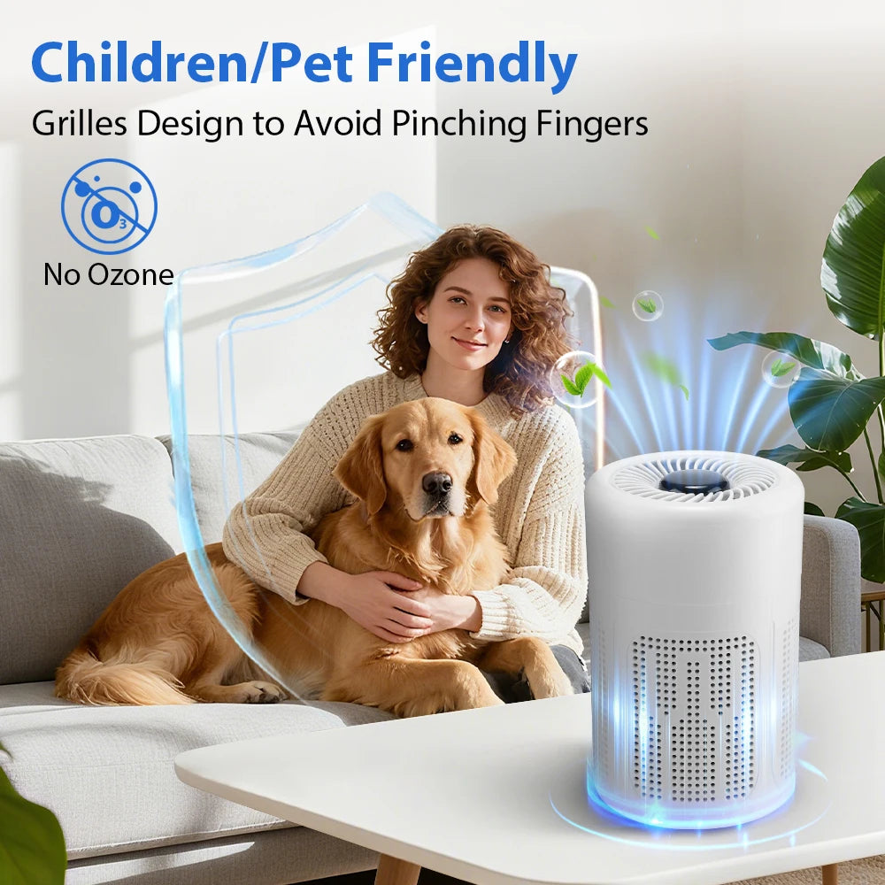 Mini Desktop Air Purifier – HEPA Filter with Negative Ion Technology, Quiet Portable Air Cleaner for Home, Bedroom & Office