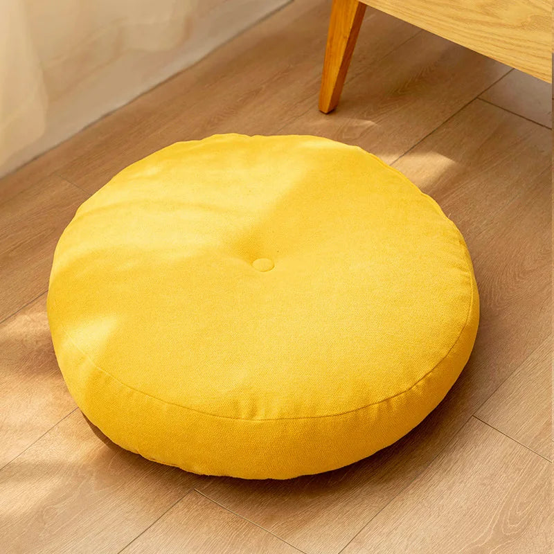 Solid Color Floor Seat Pillow – Round Meditation & Yoga Cushion for Sofa, Bed, Car Seat, and Pouf Mat