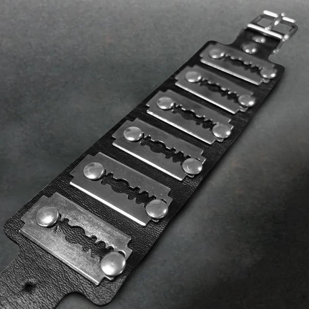 Halloween Gothic PU Leather Bracelet - Punk Hip-Hop Party Costume & Fashion Accessory