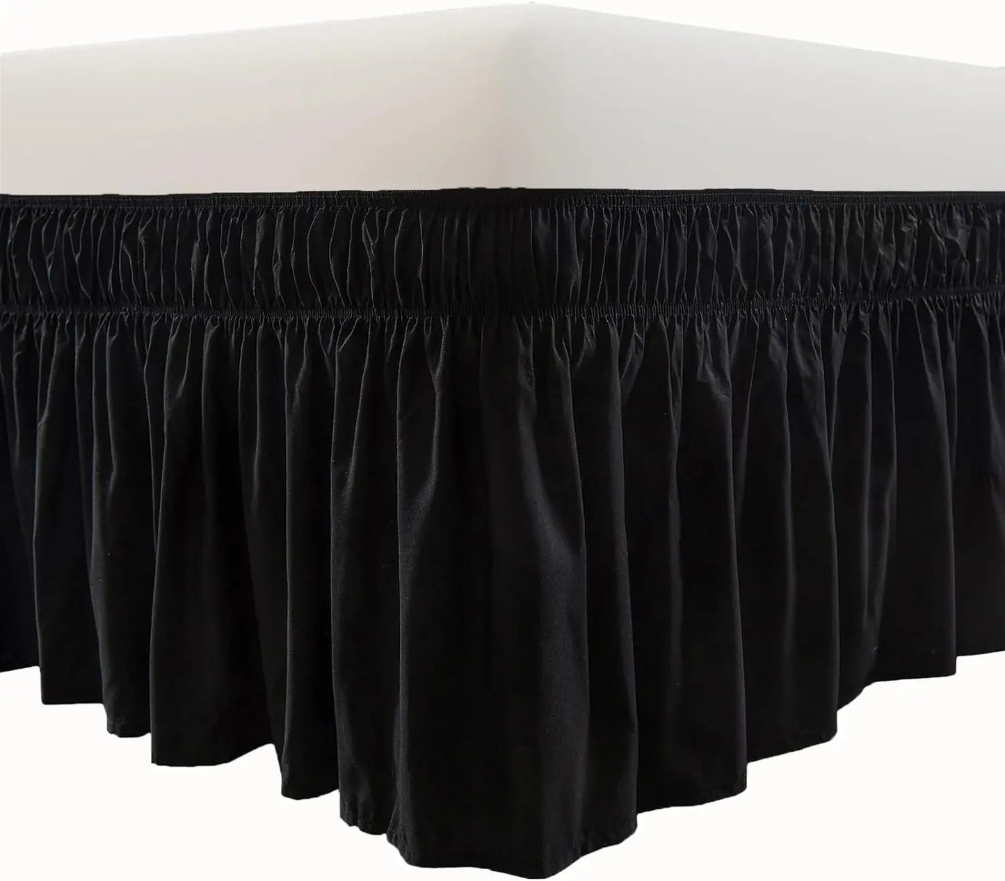 Ruffled Microfiber Bed Skirt β Wrinkle-Free Easy Care Bedding with Drop Length β White, Black & Grey Dorm Room Bed Skirt for Stylish Bedroom Decor