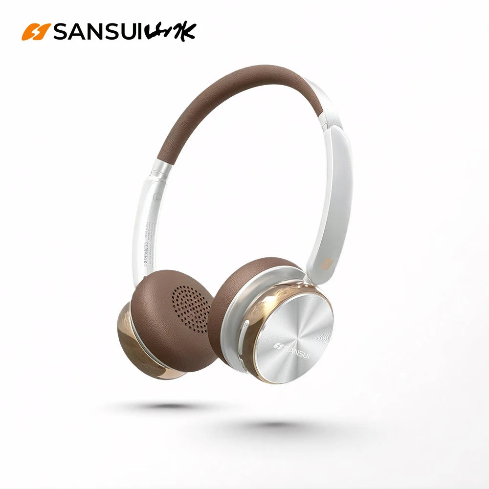 Sansui DT11 ANC Wireless Bluetooth 5.4 Headphones – Over-Ear Retro Earphones with 45dB Noise Reduction & 50H Playtime