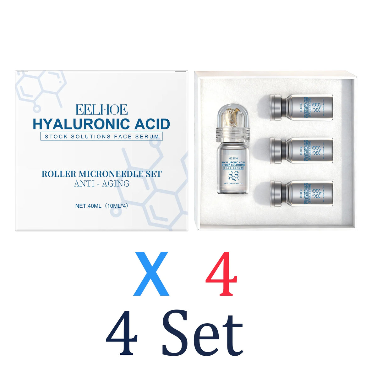 Niacinamide Microneedle Serum Kit - 0.25mm Facial Skincare Roller & 30ml Moisturizing Day Cream