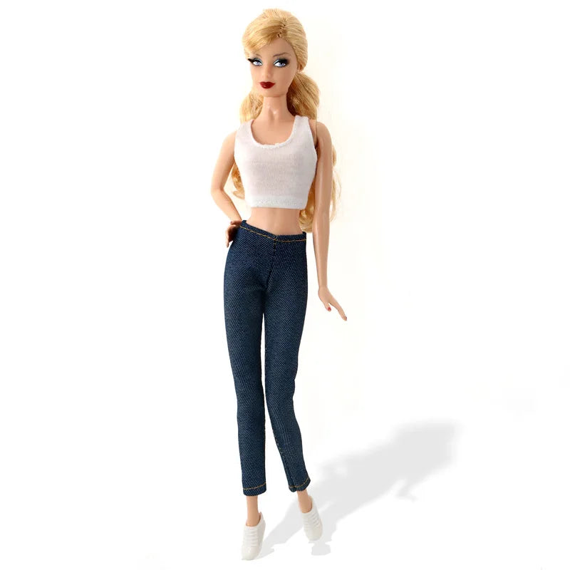 Fashion Doll Clothes for Barbie – Casual Dress, Pants & Trousers Outfit Accessories for Girls Gift Toy