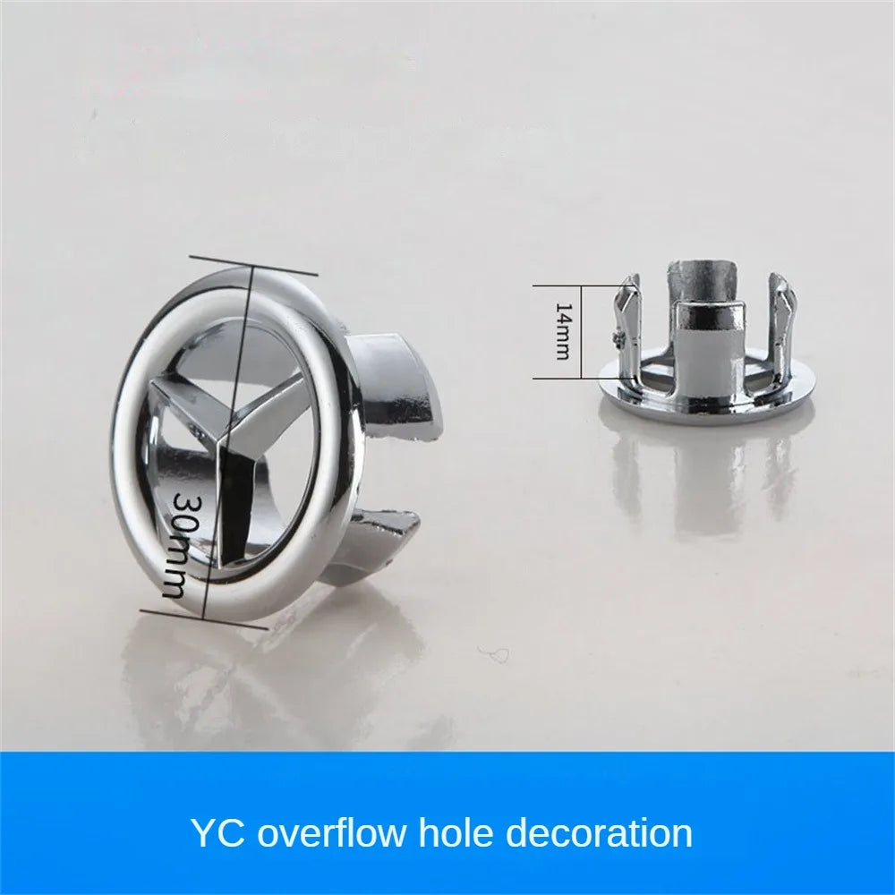 Round Ring Overflow Cover for Bath Sink – Plastic Tidy Trim for Ceramic Basin, Bathroom Sink Replacement Part