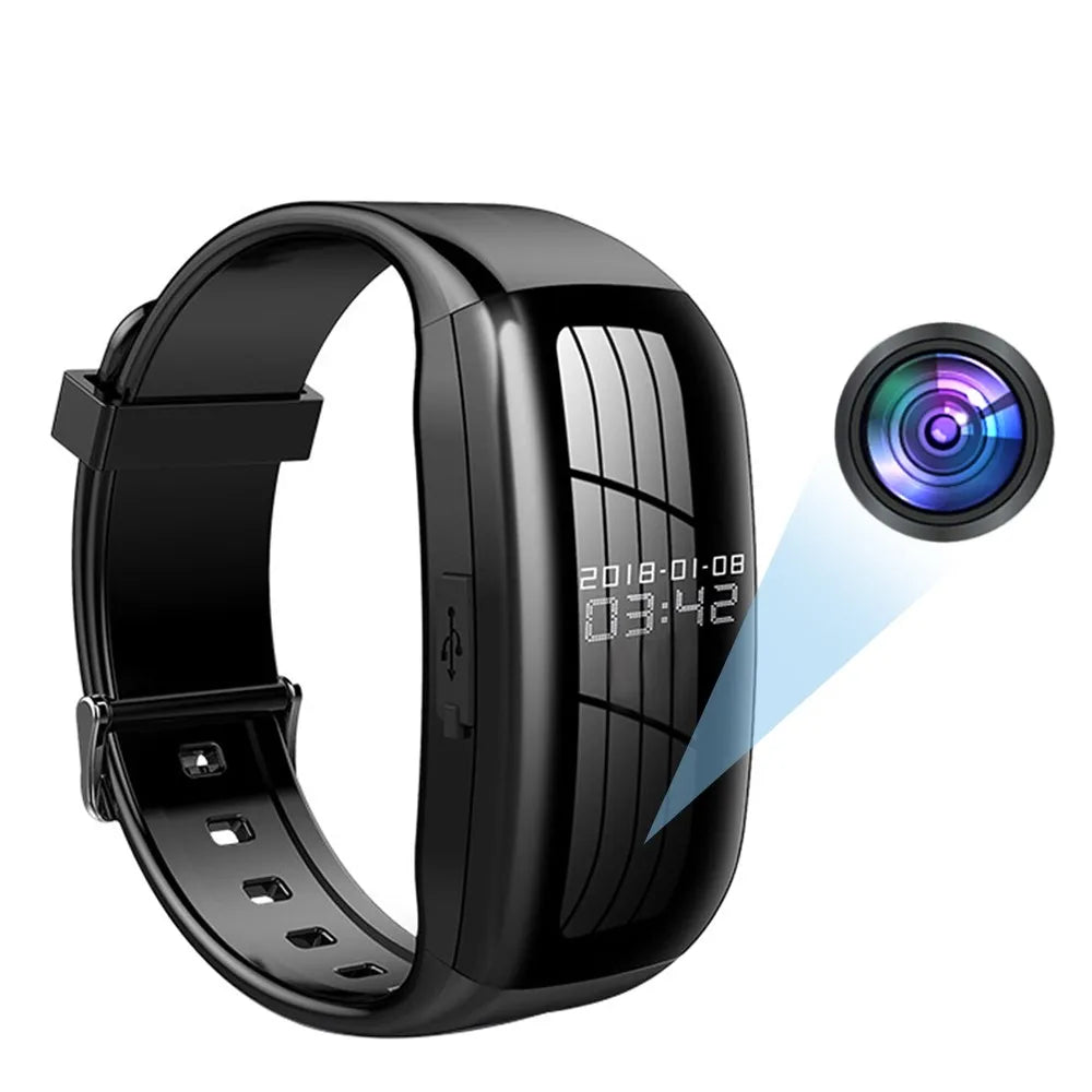 HD Mini Camera Watch – 8-256GB Video & Voice Recorder Wristband with USB Flash Drive, Noise-Reducing Sound Recording Dictaphone