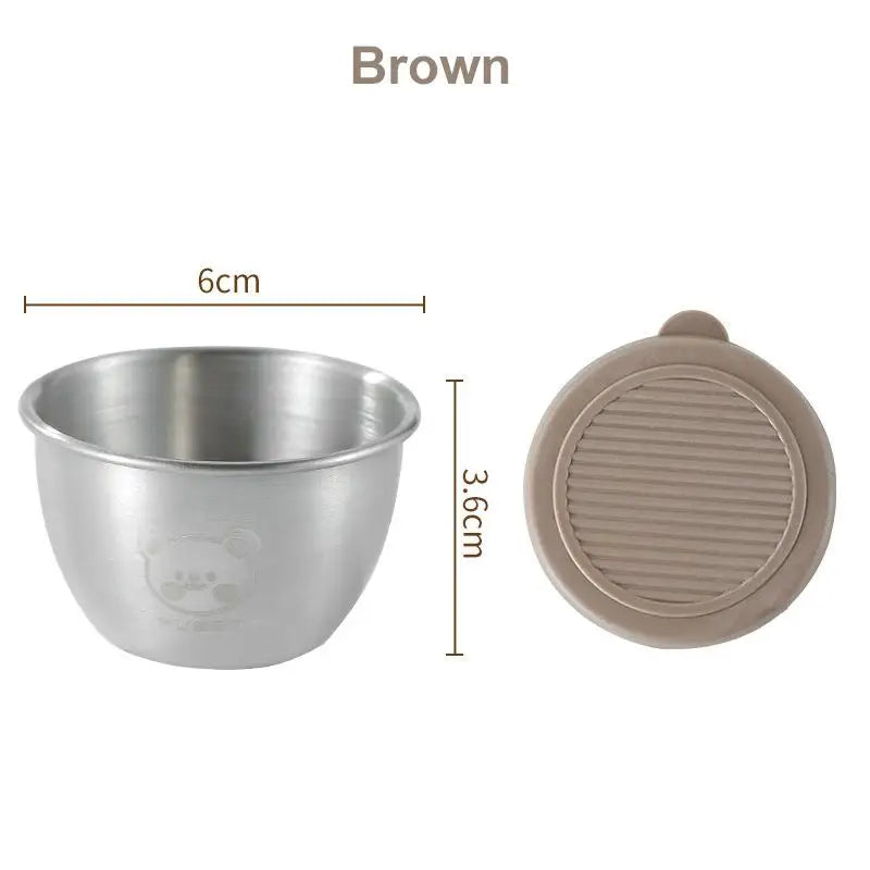 1/6-Piece Stainless Steel Salad Dressing Containers – 80ml Leakproof Cups with Silicone Lids for Lunch & Picnic