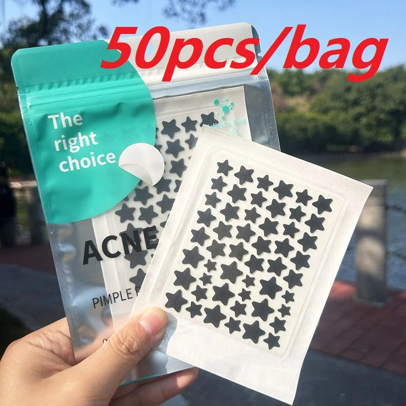Star Hydrocolloid Acne Patches - Invisible Pimple Spot Stickers for Blemish Coverage and Daily Skincare