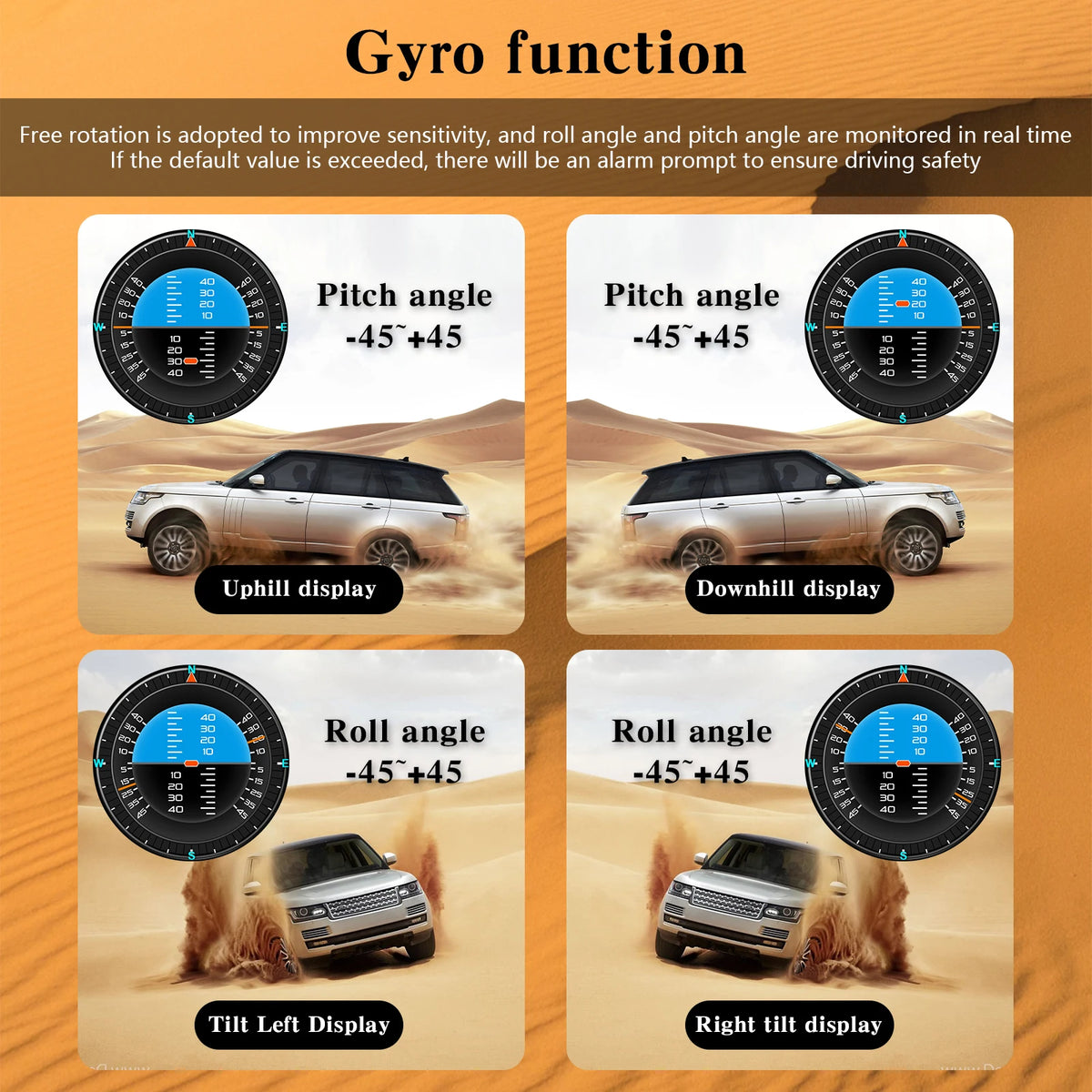 XS OBD+GPS Car HUD Gauge - Multi-Function Head-Up Display with LCD for Temperature, Turbo & Oil Pressure