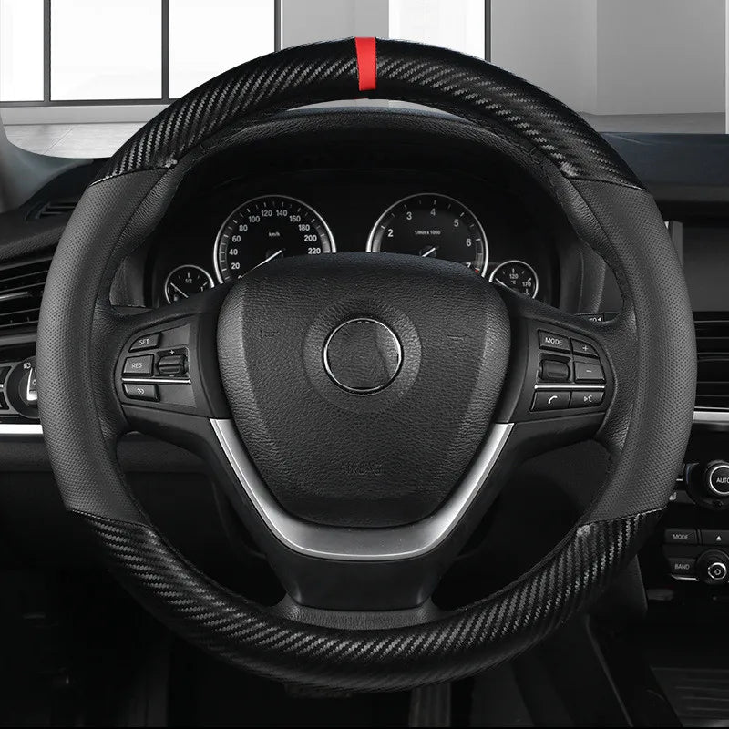 Fashion Universal Car Steering Wheel Cover — Breathable, Anti-Slip, 37-38cm Car Accessory