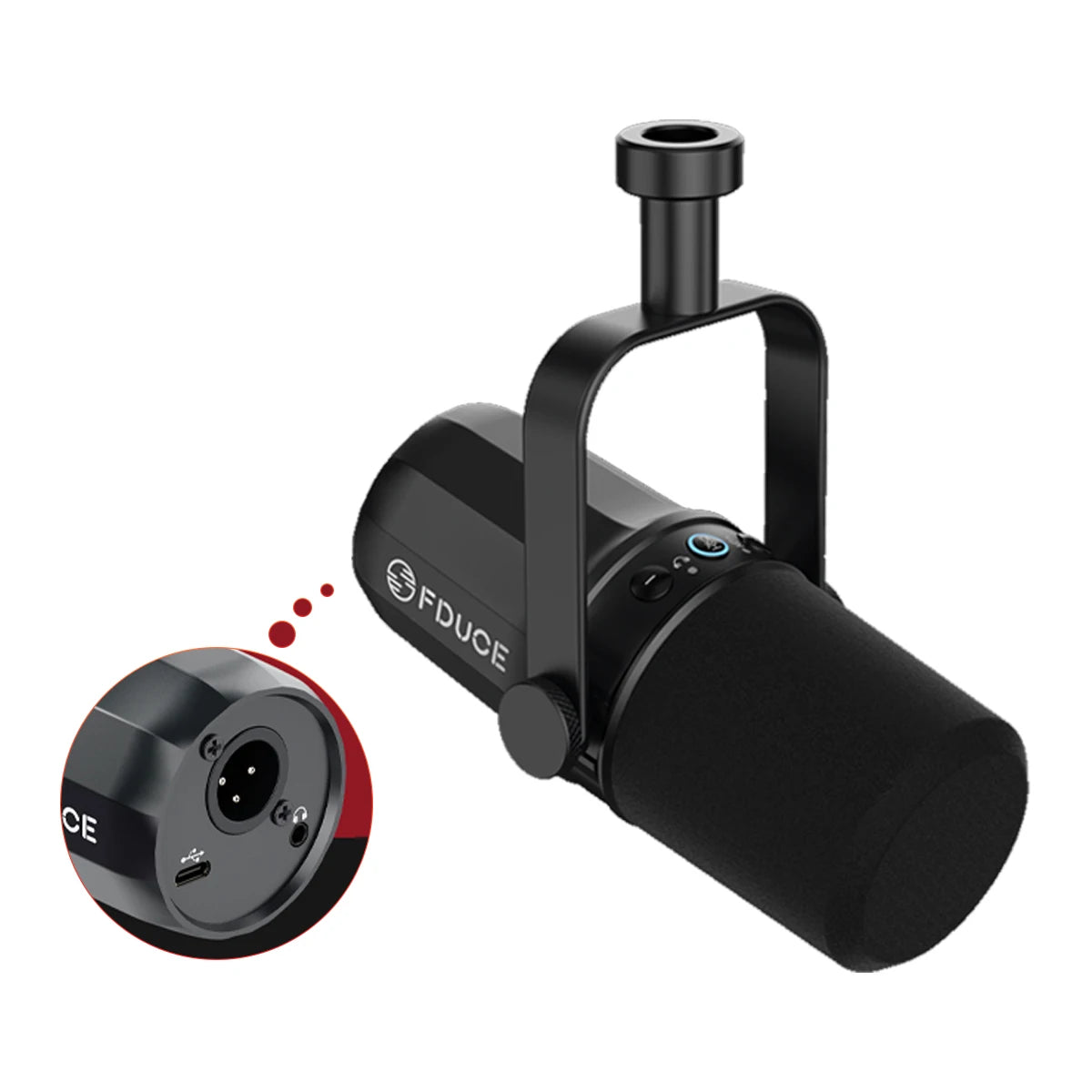 FDUCE SL40+ USB/XLR Dynamic Microphone Kit – Built-in Headset Output, Sound Insulation & Arm Stand for PC, PS5/4, Mixer