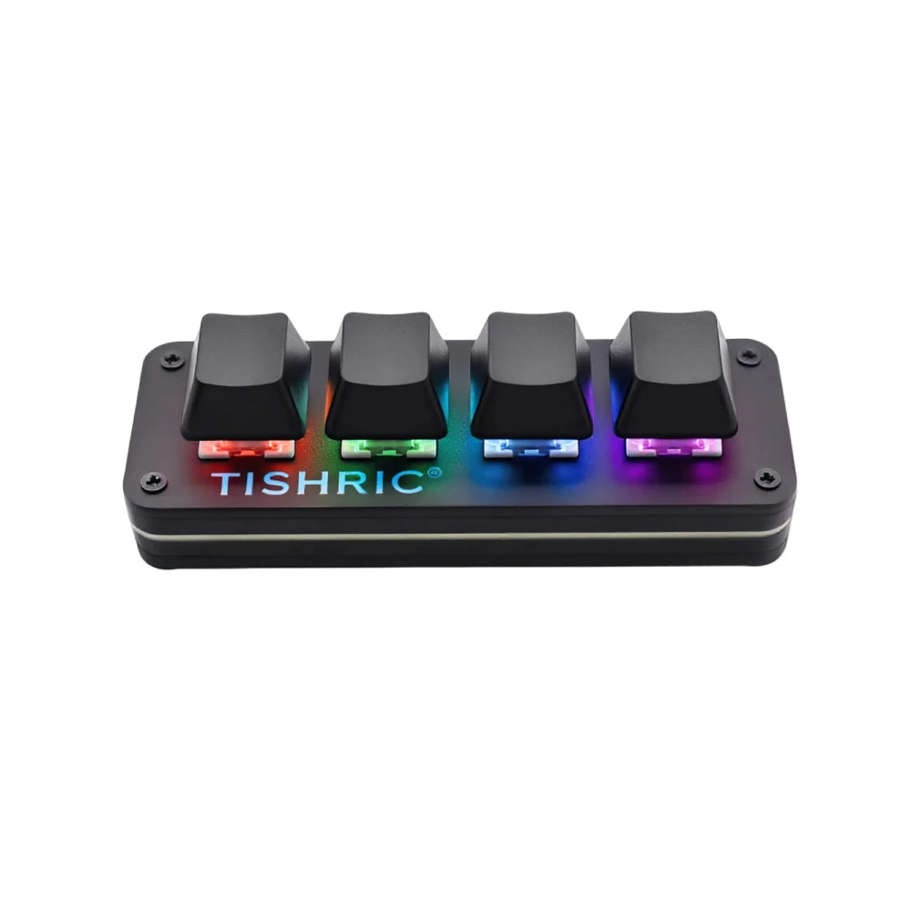TISHRIC RGB Mini Macro Mechanical Keypad – 3/4/6-Key Hot Swap Programmable Gaming & Multimedia Keyboard
