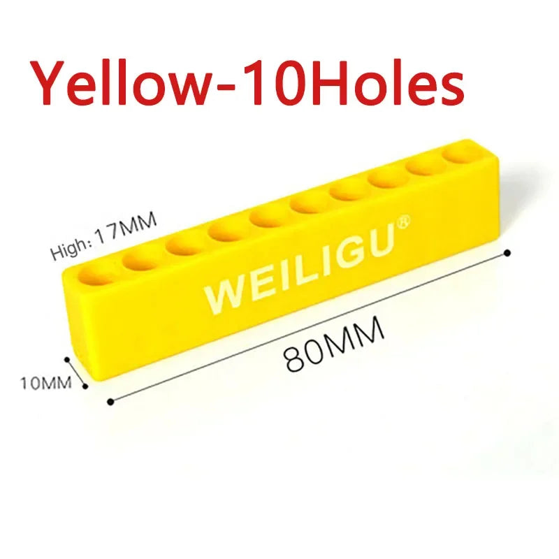 6.35mm Hex Screwdriver Bit Holder - Soft Rubber Organizer with 10/12 Hole Plastic Storage Box