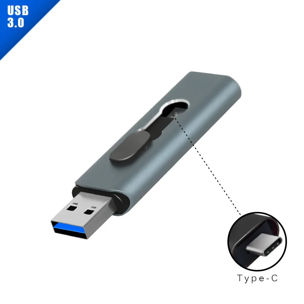 2-in-1 USB 3.0 Type-C OTG Flash Drive – High-Speed Pen Drive 32GB to 256GB