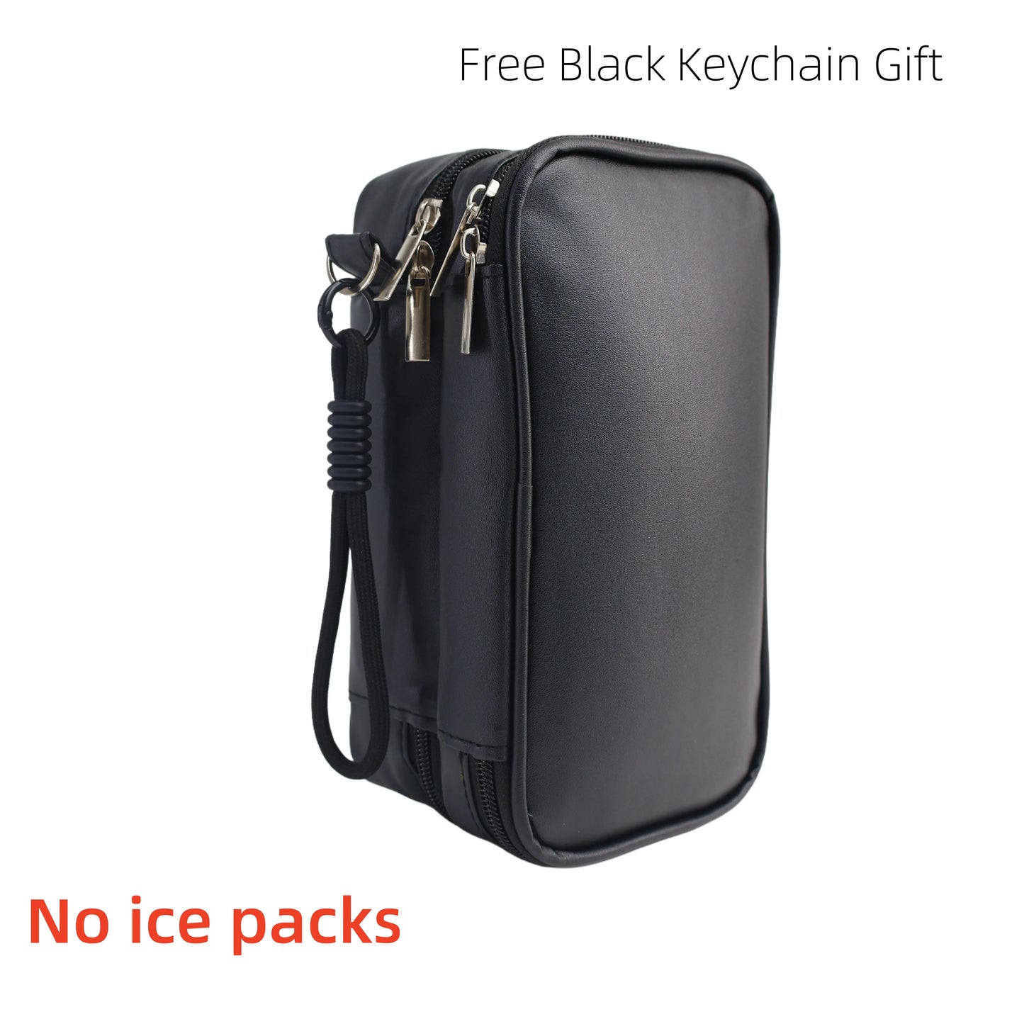Insulin Travel Bag for Diabetics, PU Leather Double Layer Organizer Case for Insulin Pens & Test Kits with Handle Medical Storage Pouch