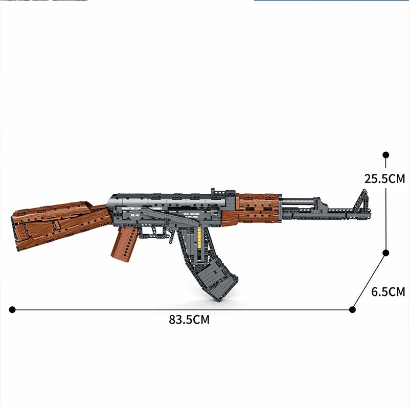 AK47 Assault Rifle Building Blocks β Military DIY Shootable Toy Gun for Kids