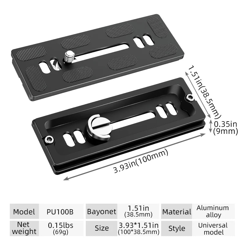 BEXIN Universal Aluminum Alloy Quick Release Plate – 1/4" Screw Tripod Mount Adapter for Arca Swiss & Benro Ball Head Cameras