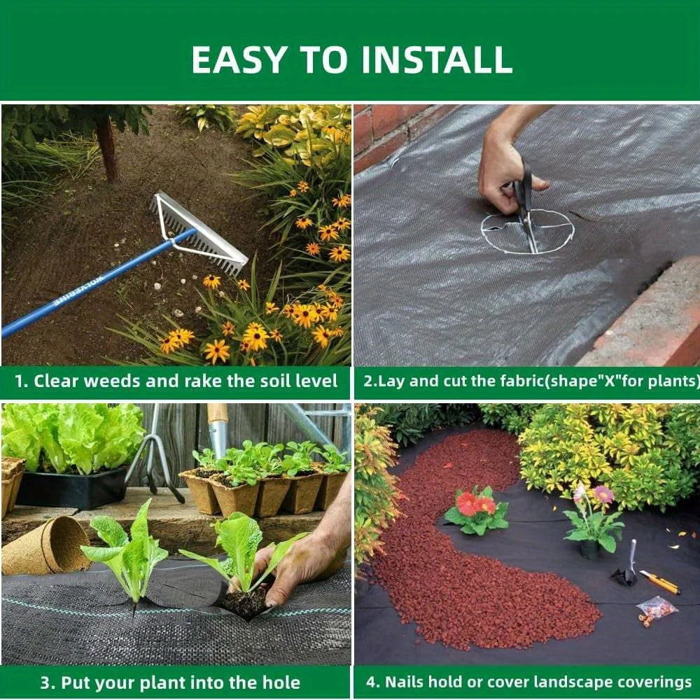 Heavy-Duty Garden Weed Barrier Fabric – Polypropylene Landscape Mat for Road & Gardening Ground Protection