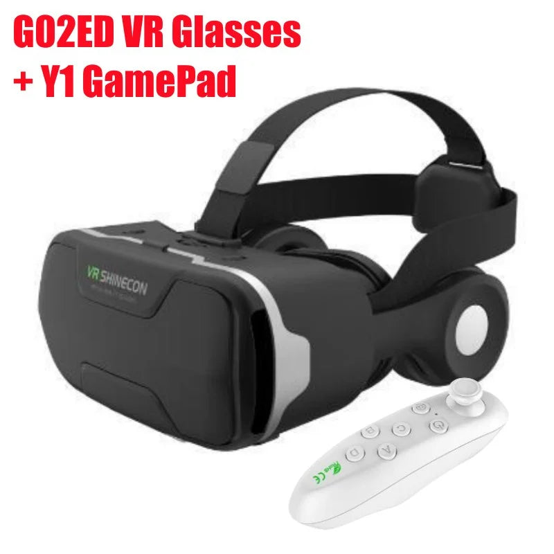 Blu-Ray VR Glasses – HD IMAX 3D Virtual Reality Headset with Huge Screen, Google Cardboard, Phone & Game Joystick Support