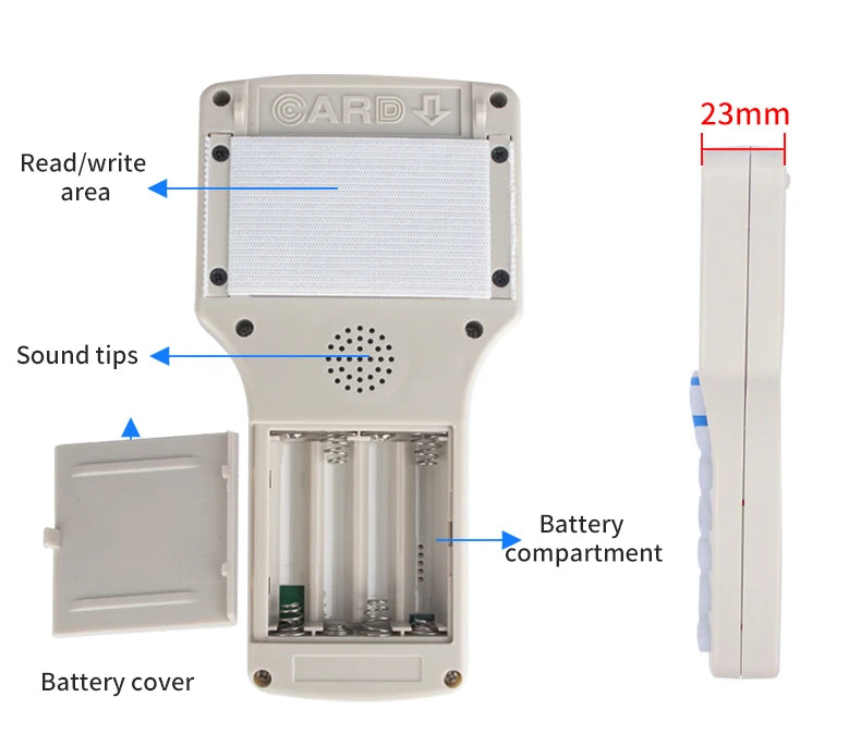 RFID Copier & USB Programmer – 125KHz & 13.56MHz NFC 10-Frequency Card Reader, Duplicator & UID Decoder