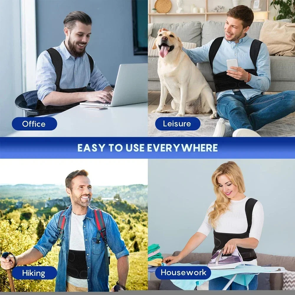 Adjustable Posture Corrector Back Brace – Orthopedic Spinal Support for Men & Women, Comfortable Upper Back Strap