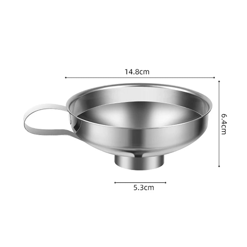 Popular Stainless Steel Wide Mouth Canning Funnel - 2 Sizes, Salad Dressing and Liquid Hopper Filter for Kitchen Tools
