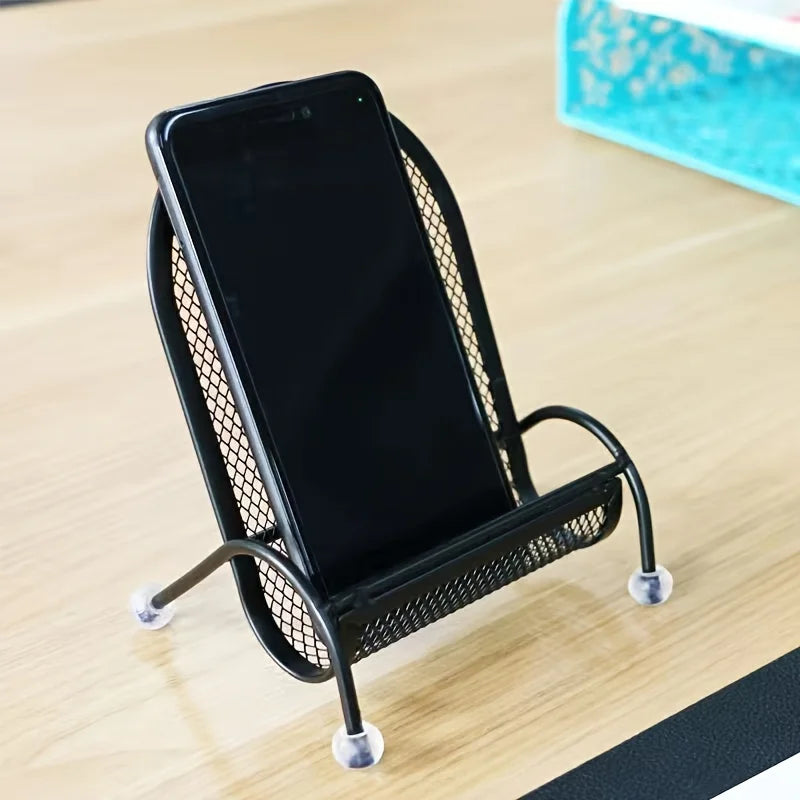 Stainless Steel Phone Stand - Heavy-Duty Desk and Bed Holder for Smartphones, Tablets and Cameras