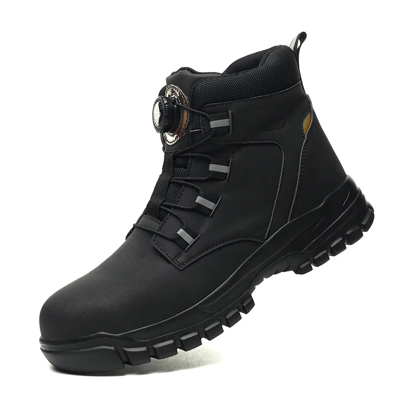 Men’s Waterproof Steel Toe Safety Boots – Indestructible Work Shoes, Anti-Smash & Stab-Resistant Biker Boots