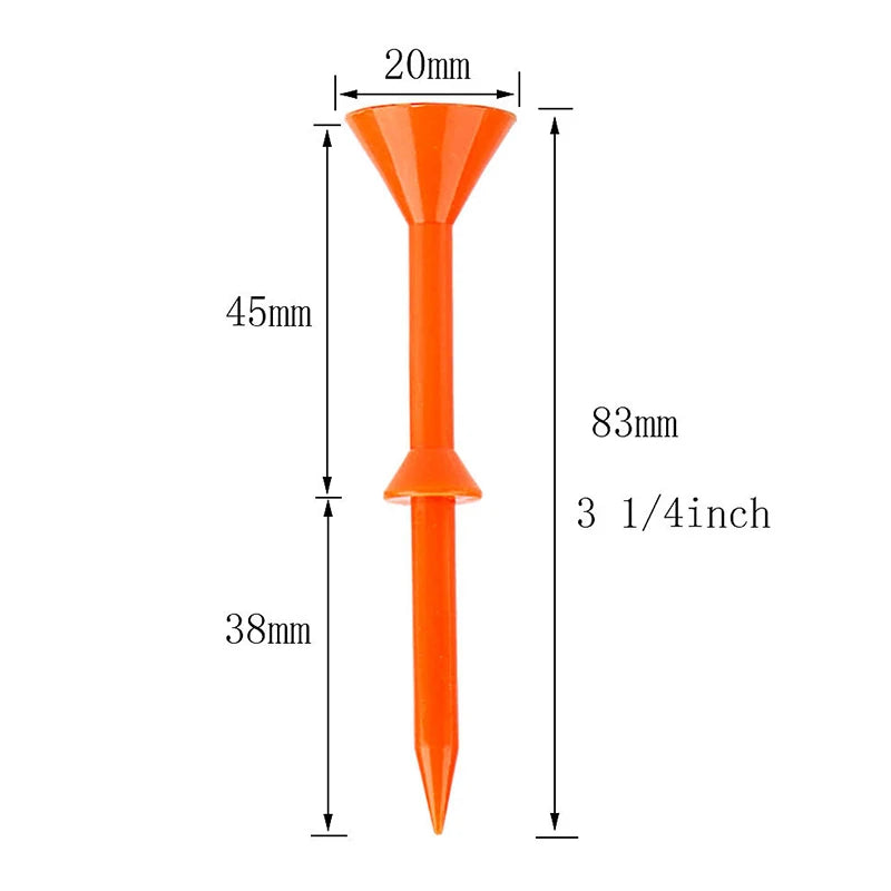 10Pcs 83mm Plastic Golf Tees – Nail Ball Wine Cup Design, Low Friction Anti-Side Spin Training Tees for Golf Practice