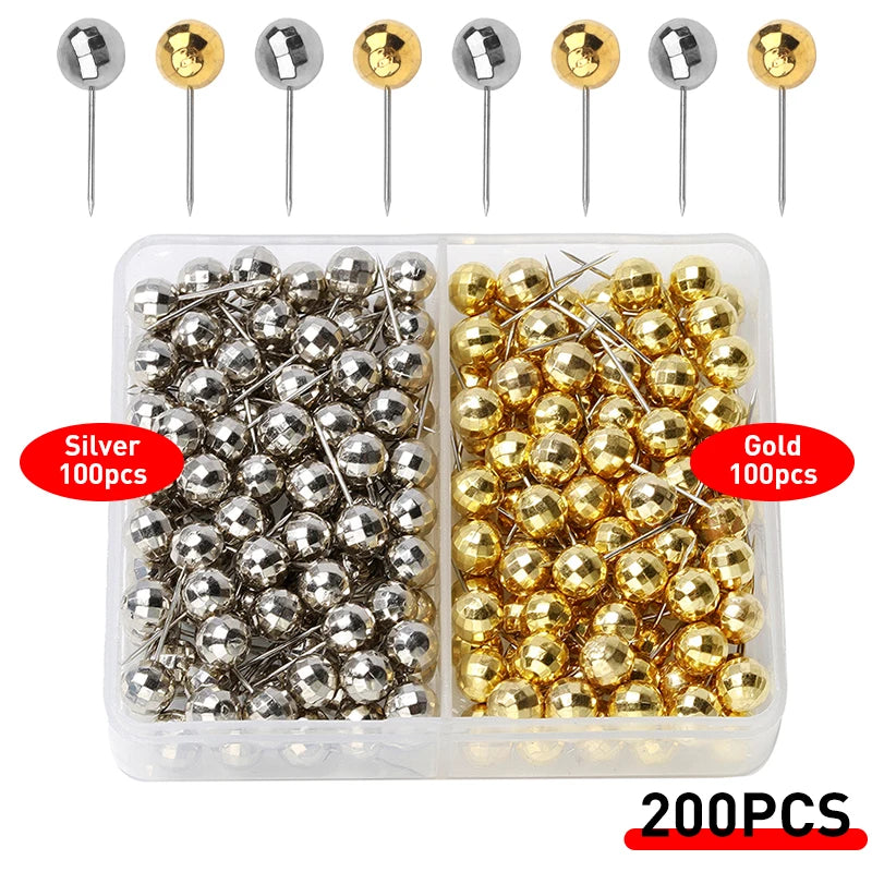 Portable DIY Round Metal Head Pins — Sewing & Craft Needle Pins with Storage Box for Clothing & Beads