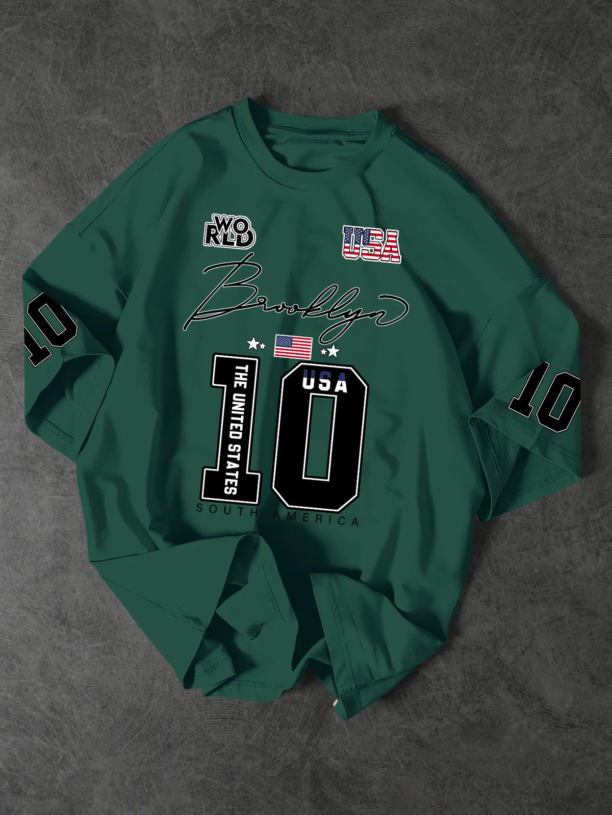 Brooklyn Style 10 Print Oversized T-Shirt - Men's Vintage Streetwear Jersey Tee