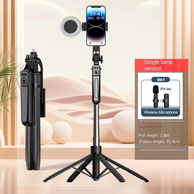 FANGTUOSI 180cm Wireless Selfie Stick Tripod – Phone Holder Stand with Bluetooth Shutter for Smartphones & Cameras