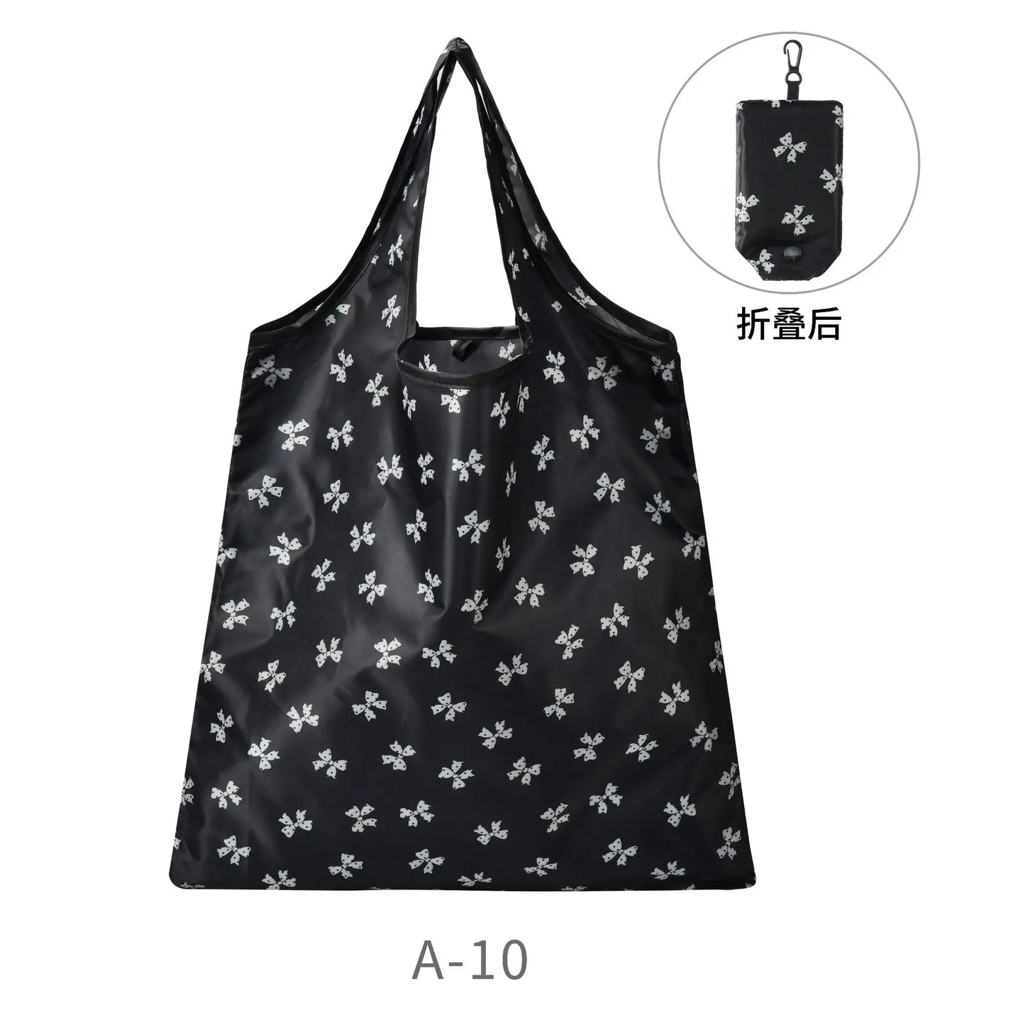 Large Nylon Shopping Bag for Women – Foldable, Eco-Friendly Reusable Tote, Grocery & Storage Handbag