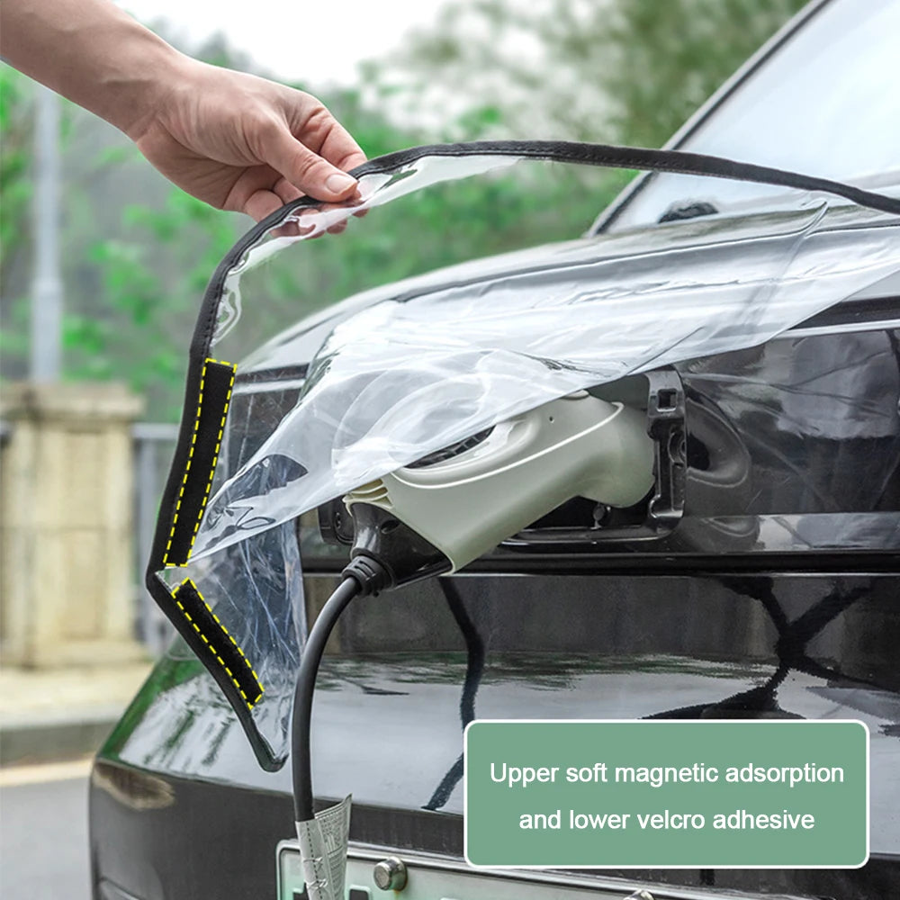 Car Charging Magnetic Cover - Electric EV Charger Plug Port Protection - Dustproof and Rainproof Covers for Outdoor Electric Vehicle Charging